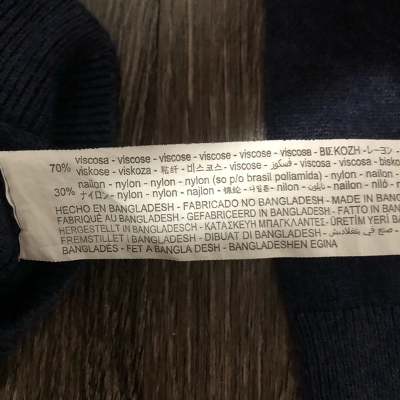 Zara Kids Girls Navy Blue Knit Sweater with Asymmetrical Hem - Size 7 - Picture 4 of 4